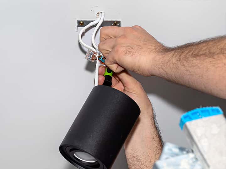 Light fixture installation.