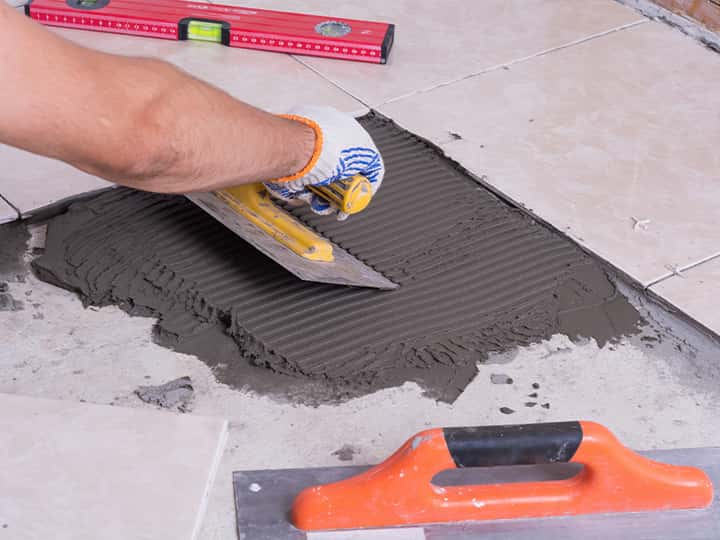 Tile floor repair in Springtown, TX.